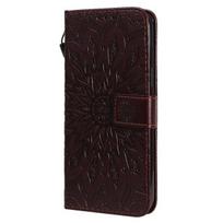 Saulėgrąžų piniginės atverčiamas odinis dėklas, skirtas iPhone 12 11 Pro X Xs Xr Max 5 5s Se 6 6s 7 8 Plus 2 Mini Soft TPU telefonų knygelės galinis viršelis For iPhone XR raudonai ruda