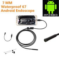 7,0/5,5 MM IP67 vandeniui atspari endoskopinė kamera 6 LED reguliuojama USB Android lanksčios tikrinimo borescope kameros, skirtos telefono kompiuteriui 7 mm-2m