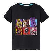 FNAF vasariniai marškinėliai 100% medvilnė trumpomis rankovėmis animacinis spaudas anime marškinėliai y2k vienas gabalas meškutis zuikutis pasididžiavimo marškinėliai berniukui viršūnės vaikiški drabužiai mergaitėms 120 juoda