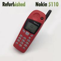 Atnaujintas Nokia atrakintas originalus Nokia 5110 mobilusis telefonas su 1 SIM kortele 1 Battery 1 Charger juoda