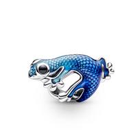 100% S925 Sterlingo sidabro chameleonas piktoji akis jūrų vėžlys stiklo pakabukai karoliukai tinka originaliai apyrankei pasidaryk pats papuošalų gamyba blue