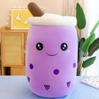 Miela įdaryta Boba pliušinė burbulinė arbata Realaus gyvenimo Bubo Food Milk Cup pliušinė pagalvė Minkšta Kawaii pliušiniai žaislai Dovanos vaikams suaugusiems 24cm 24cm