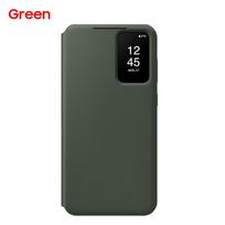 Išmanus atverčiamas piniginės dėklas Samsung Galaxy S23 S23+ S23 Plus SM-S911B SM-S916B S-View telefono dėklas viršelis For Galaxy S23 žalia