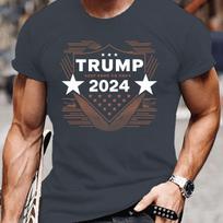 Vyriški Donald Trump raidžių spaudos marškinėliai Vyriški juokingi 3D grafiniai marškinėliai Vienspalviai Vyriški Harajuku marškinėliai Kasdieniniai Sportiniai Streetwear viršutiniai drabužiai 3XL tamsiai pilka spalva