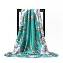Vogue Foulard Satin Square Silk Scarf Šalikai Aukštos kokybės 1vnt 90*90cm Skaros Šalikai Elegantiškos Populiarios Moterys 90-90cm blue