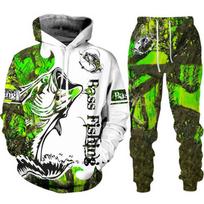 Vyriški gyvūnų ešerių karpių žvejyba 3D spausdinimas mados Fisher sportinis kostiumas unisex džemperis bėgimo kelnės 2 vnt Lauko drabužių rinkinys S-6XL XXXL gray