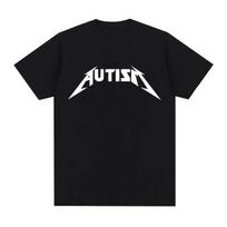 Autizmas Metalinis Roko Memas Marškinėliai Vyrams Moterims Mados Hip Hop Trumpomis Rankovėmis Per dydį Marškinėliai Vasaros Sportiniai Laisvi Marškinėliai Viršutiniai Drabužiai S juoda
