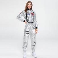 Helovino Astronauto Sidabrinis Kosminis Kostiumas - Suaugusiųjų Unisex XXL white
