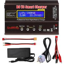 IMAX B6 V3 80W 6A Baterijų įkroviklis LiHv Lipo NiMh Li-ion Ni-Cd Skaitmeninis RC įkroviklis Lipro Balansinis įkroviklis Iškroviklis 15V 6A Adapteris UK Plug juoda