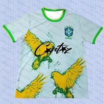 Brazilijos nacionalinės rinktinės futbolo marškinėliai 2025 Retro Kataro marškinėliai Greitai džiūstantys Vyriški ir moteriški Jaunimo sporto viršus Laisvi Vyriški M-4XL XS yellow