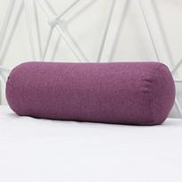 Vienos spalvos medvilnės ir lino cilindrinė atrama nugarai - Nuimama, skalbiama, skirta sofa, lova ar biuras. 15x45cm (Pearl Cotton Core) violetinė