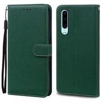 P30 P 30 Pro dėklas Huawei P30 dėklui Piniginė Odinis atverčiamas dėklas Huawei P30 Pro dangteliui Knyga Funda Huawei P 30 Pro Coque For Huawei P30 Pro tamsiai žalia spalva