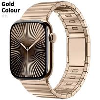 Plieninė apyrankė Apple Watch Ultra 2/1 Dirželis 49/45/44/42/46mm Nuimamas magnetiniu užsegimu Apyrankė Iwatch Series 10 9 8 7 6 5 Series10 46mm auksas