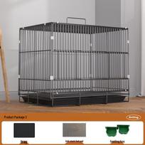 Ypač didelis triušių ir jūrų kiaulyčių narvas su tualetu - Erdvus naminiams gyvūnėliams Black 40# (40*28*32.5cm) with Tray, Mat, Feeder