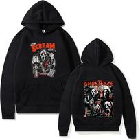 „Scream Vi Ghostface“ džemperis su gobtuvu, unisex, laisvalaikio, laisvo kirpimo, marškinėliai su gobtuvu, megztinis su harajuku sportine apranga poroms, sportinė apranga L black