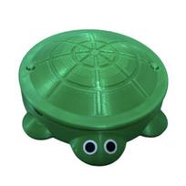 Mini vėžliuko smėlio dėžė su dangčiu Smėlis Mini įrankiai Priedai 3D spausdintas vėžlys Smėlio laikymo dėžutė Apvalus konteineris Vaikų vasaros paplūdimio žaislas A žalia