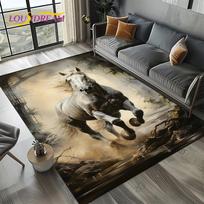 27 Stiliaus Arklys Pentium Drąsus Žirgas Gyvūno Kilimas Kilimas Svetainei Miegamajam Namų Sofos Dekoravimui, Plotinis Kilimas Neslystantis Grindų Kilimėlis 60*90cm gray