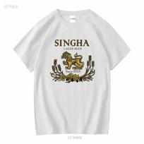 Singha alaus marškinėliai T-shirt Tailandas Pilkas Chaki Baltas Geltonas S XXXL Nemokamas pristatymas į JAV ilgomis arba trumpomis rankovėmis vintažinis Skalbtas mada L white