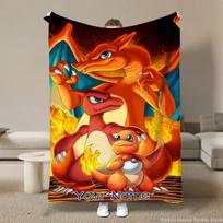 Individualizuotas pledas su vardu Pokémon Charizard Mesti pledą Šiltas minkštas pūkuotas Vaikams ir suaugusiems Sofos lovos Kelioninis animacinis pledas 30x40in orange