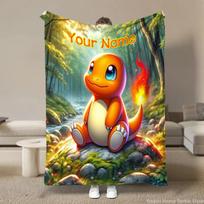 Individualizuotas pledas su vardu Pokémon Charizard Mesti pledą Šiltas minkštas pūkuotas Vaikams ir suaugusiems Sofos lovos Kelioninis animacinis pledas 30x40in