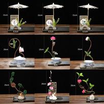 Hotel Decoration Flowers And Plants Creative Restaurant Sushi Sashimi bento sesfood dry ice Flowers And Plants  japanese 28 brown