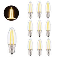 10 VNT. Vintažinė E12 LED kaitrinė lemputė 1,5W AC220V COB Kandelabro pagrindas Šviesa kristaliniam sietynui, kosmetiniam veidrodžiui Apšviesti Pakeisti halogeninę 10pcs warm white bulb