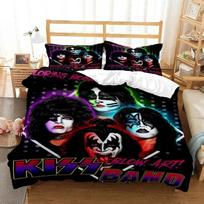 3D Spausdintas Kiss Band Roko Patalynės Komplektas Miegamajam Minkštos Modernios Antklodės Patogus Vaikų Užvalkalas Ant Antklodės Užvalkalas Ir Pagalvės Užvalkalas 70x133cm 3pcs black