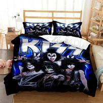 3D Spausdintas Kiss Band Roko Patalynės Komplektas Miegamajam Minkštos Modernios Antklodės Patogus Vaikų Užvalkalas Ant Antklodės Užvalkalas Ir Pagalvės Užvalkalas 70x133cm 3pcs