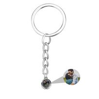2024 Naujas nuotraukos projekcijos raktų pakabukas Apskritas individualizuotas projekcijos nuotraukos raktų pakabukas Nerūdijančio plieno nuotraukos raktų pakabukas Atminimo dovanos Stainless Steel&Template A white