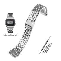 ONE 18mm smulkiojo plieno laikrodžio apyrankė CASIO A158/A159/A168/A169/B650 AQ230/700 A158W A168 Classic AE-1200 sidabrinė juoda metalinė apyrankė MN 18mm white
