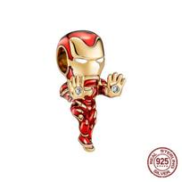 Nauji  Mickey Minnie Karoliukai Marvel Geležinis Žmogus Pakabukai Sterlingas Sidabras originalūs Tinka Apyrankei Pasidaryk pats Papuošalų Gamyba Moteriška Dovana beige