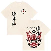 2026 žaidimo Ghost of Yotei marškinėliai Japonų Jin Sakai samurajus trumpomis rankovėmis vyriški retro didelio dydžio medvilniniai trumpomis rankovėmis marškinėliai S black