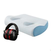 Ausų pagalvė su skylutėmis Ausinės, blokuojančios triukšmą, pralaidžios orui, ergonomiškos, skirtos tamsiai mėlyna spalva