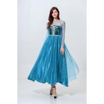 Elsa character princess dress frozen Halloween cosplay fairy princess queen dress blue dress XL mėlyna