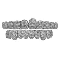 Dantų Grillz Rinkinys Unisex Viršutiniam ir Apatiniam Žandikauliui Sidabrinės Spalvos Dantų Greliai Nuimama Dantų Kepurėlė Stomatologinė Mada Kūno Deimantiniai Papuošalai gray