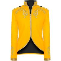 Vyriškas striukės siuvinėjimo paltas Viktorietiški švarkai vyrams Vintažiniai drabužiai Princas Karalius Cosplay Helovino kostiumas XXXXL yellow