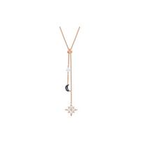 Swarovski Symbolica Y formos žvaigždės mėnulio snaigės tamsaus gradiento metalinis karoliai moterims 5494357 Box+Shopping Bag (Random Color) white