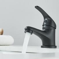 Kriauklės maišytuvas karštam ir šaltam vandeniui Baseino maišytuvas Veido prausimosi čiaupas Montuojamas ant stalviršio Baseino maišytuvas Vandens maišytuvai Chromuotas maišytuvas vonios kambariui matinė juoda spalva