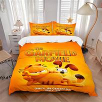 3pcs The Garfield Movie Bedding Set - Includes 1 Quilt Cover and 2 Pillowcases, Comfortable Bedding with Stylish Design for Bedroom, Machine 200cm*200cm