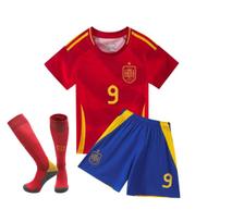 24-25 Ispanijos namų komanda Nr. 9 Nacionalinės Komandos Futbolo Marškinėliai Vaikų Drabužiai Suaugusiųjų Rinkinys Dydis 14-3XL 24 yards/140
