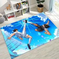 Animacinis Kapitonas Ozora Tsubasa Futbolo Kilimas Miegamajam Svetainei Sofai Namų Durų Kilimėlis Dekoracija, Didelis Vaikų Žaidimų Neslystantis Grindų Kilimėlis 40x60cm( 15x23in ) blue