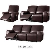 1/2/3 vietų vandeniui atsparus recliner sofos užvalkalas PU odos fotelio užvalkalas vienspalvis elastingas atpalaiduojantis vienviečio sofos užvalkalas namams, viešbučiui 1-Seater