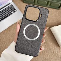 For Xiaomi 15T Pro 15T Case Magnetic TPU +PC Anti-slip Ultra Thin Woven Textile Cloth Pattern Cover For Xiaomi Mi 15T xiaomi 15T Pro white