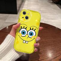 Mielas S-SpongeBob 3D Bangų dėklas IPhone 16 15 14 13 12 11 Pro Max Mini X XR XSMAX 8 7 6S Plus minkštas silikoninis dėklas iPhone 16 Plus