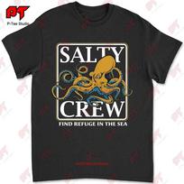 Salty Crew Ink Slinger marškinėliai juodi Nauji STZR - Vyriški vasariniai medvilniniai marškinėliai su grafiniu paveikslėliu M įvairiaspalvis
