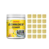 Jakehoe Dishwasher cleaning tablets Dishwasher Deep Cleaning Tablets for Heavy Grease and Stain Removal 20pcs yellow