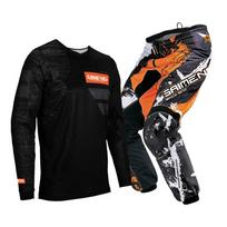 Vaikiški motokroso marškinėliai, kelnės, žali, juodi, 3, 4, 5, 6, 7, 8, 9, 10 metų, visureigių kostiumas, mėlynas, oranžinis, enduro, krosas, berniukas ir mergaitė. L-24 black