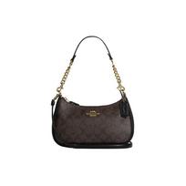Coach Teri 25 Klasikinis monogramos užtrauktuko užsegimas Odinis ir sintetinės odos pirkinių krepšys per petį Crossbody Vidutinis Moteriškos rankinės Ruda Juoda CA548-IMAA8 Gift Box Set (Basic Set+Yellow Box) black