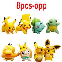 6/8 vnt./rinkinys Pokemon Pikachu figūrėlės Modelio kolekcija 2-4 cm Pokémon Anime figūrėlė Žaislinės lėlės Kawaii mergaitėms berniukams Gimtadienio dovanos yellow