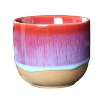 Rankų darbo keraminis puodelis be rankenėlės karštiems ir šaltiems gėrimams 150 ml Rustic Stoneware Kavos arbatos puodelis Lengvai valomas Unikali dovana arbatos ir kavos mėgėjams raudona